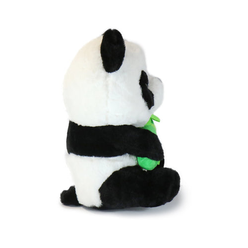 10-Inch Black and White Boo Panda with Bamboo Stick