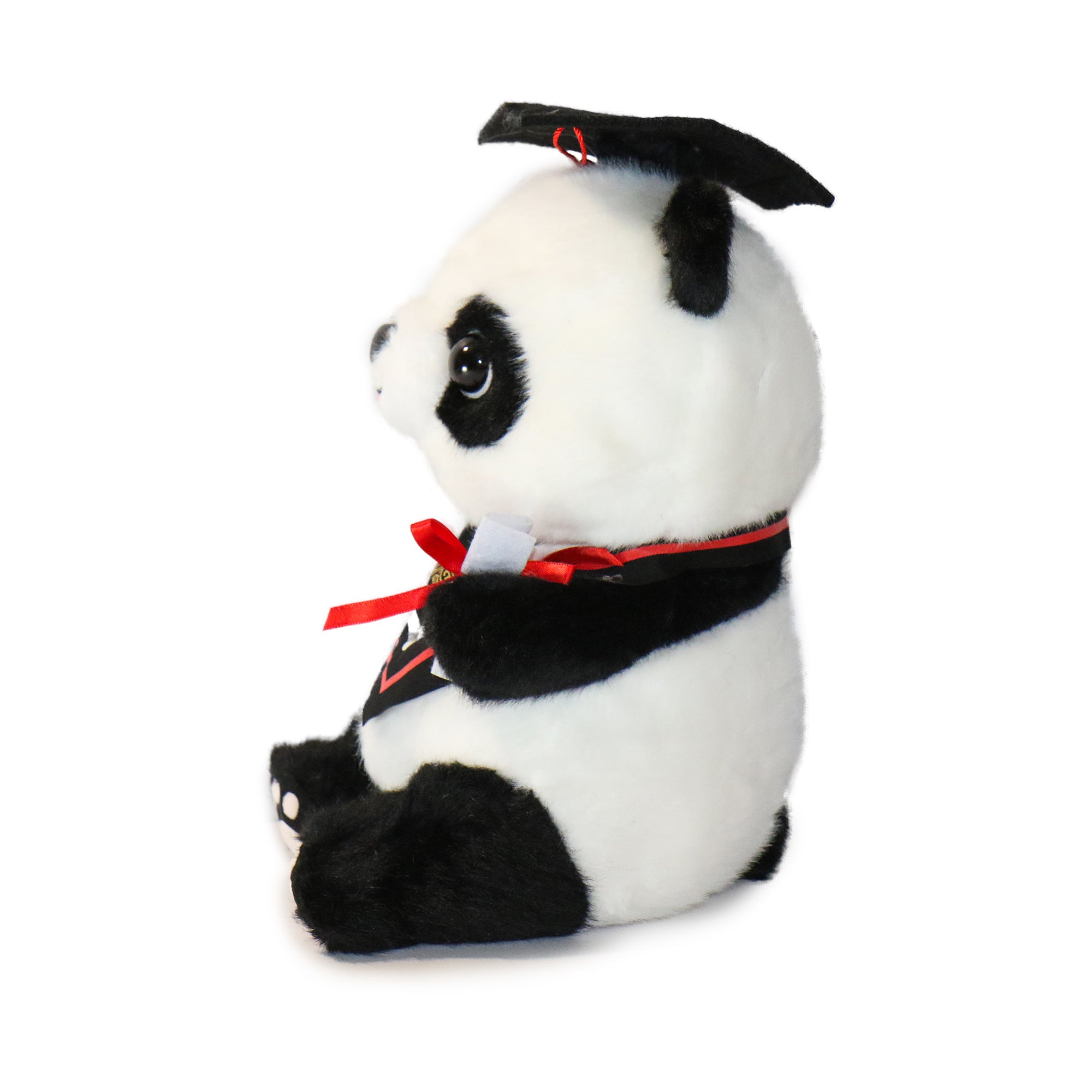 10-Inch Black and White Ollie Panda with Congratulations sash
