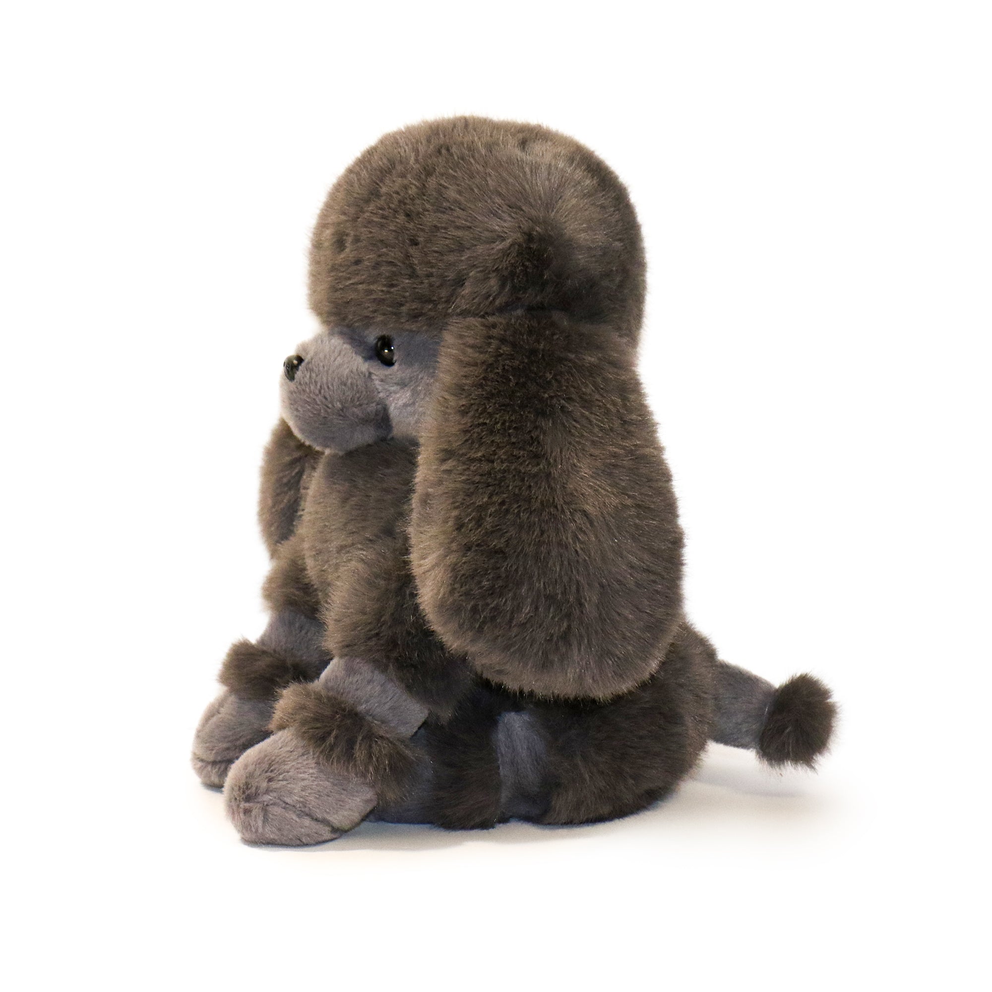 Image of 10-inch Pawla Poodle with Brown Fur and Gray Paws