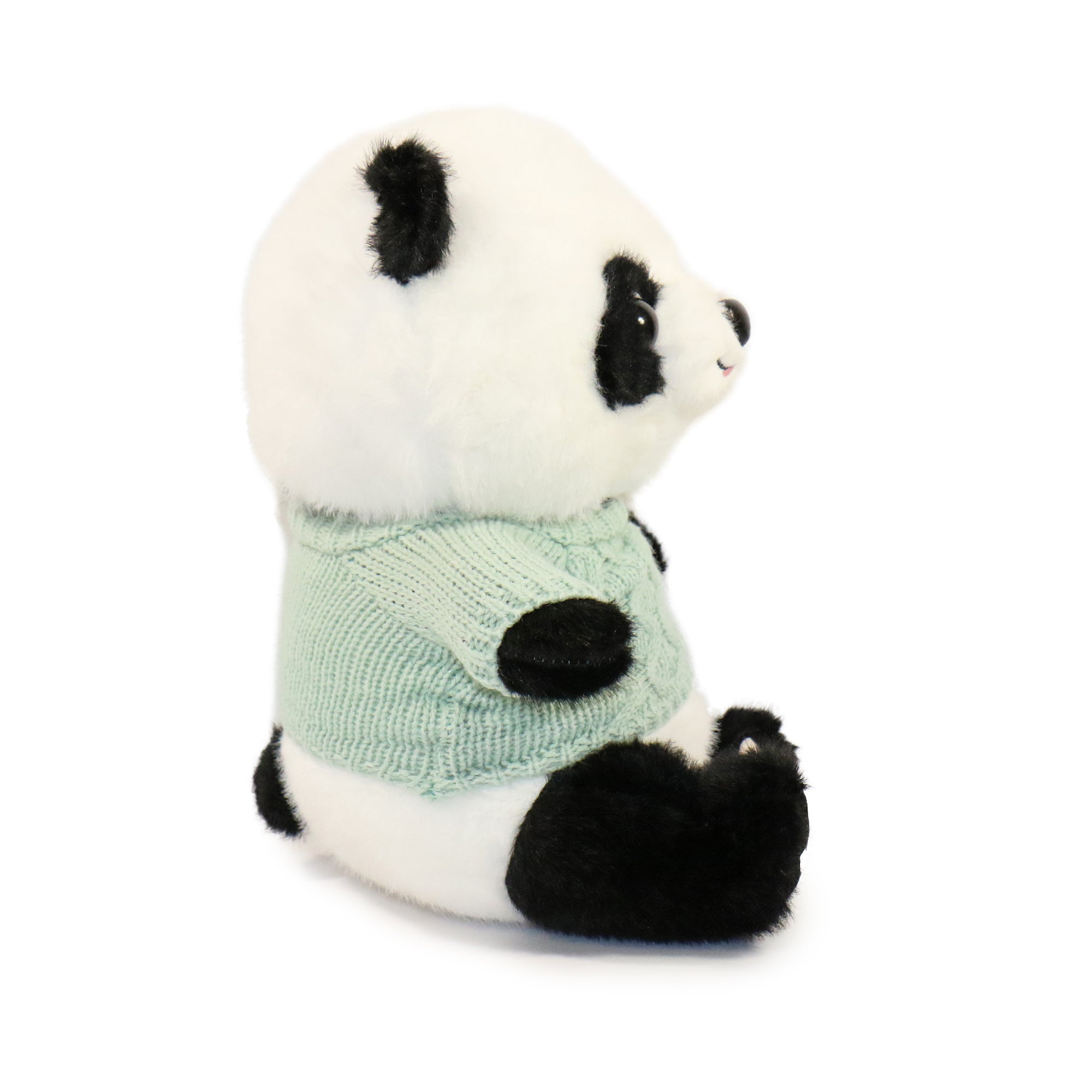 10-Inch Black and White Muffin Panda with Sweater