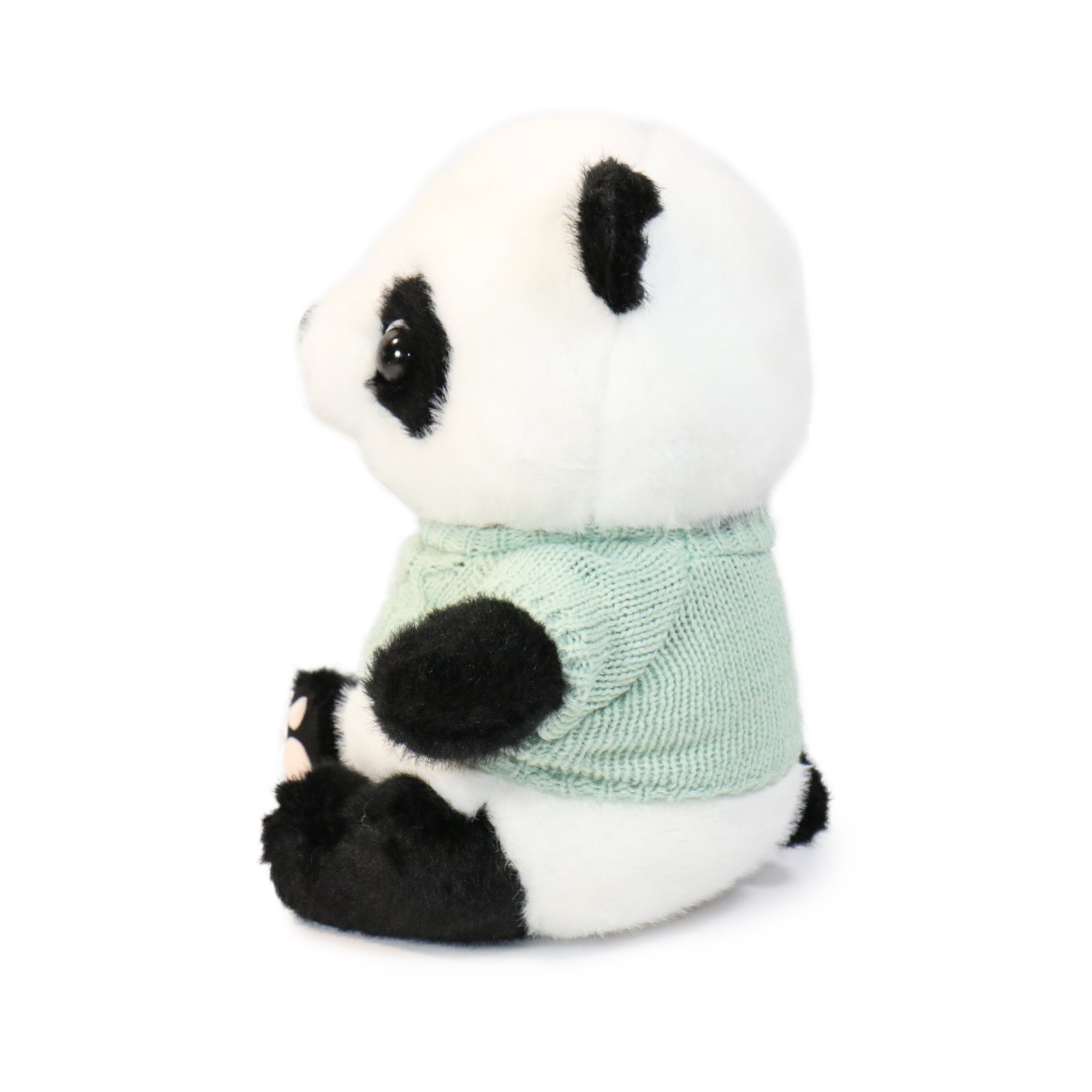10-Inch Black and White Muffin Panda with Sweater
