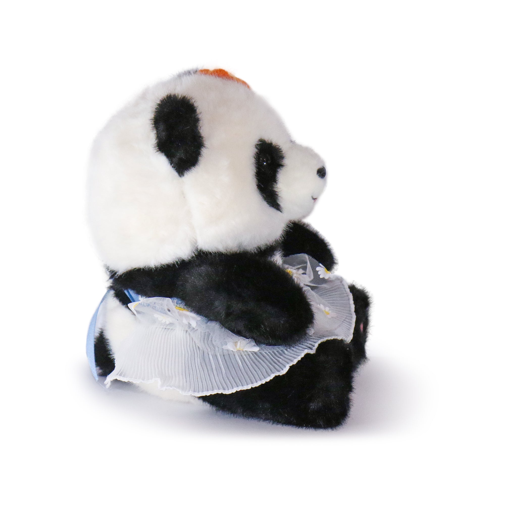 Image of 10-Inch Black & White Sunny Panda with Flowers