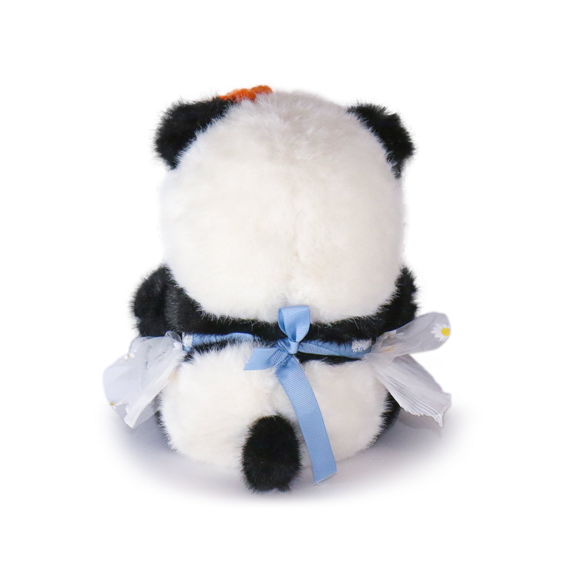 10-Inch Black & White Sunny Panda with Flowers