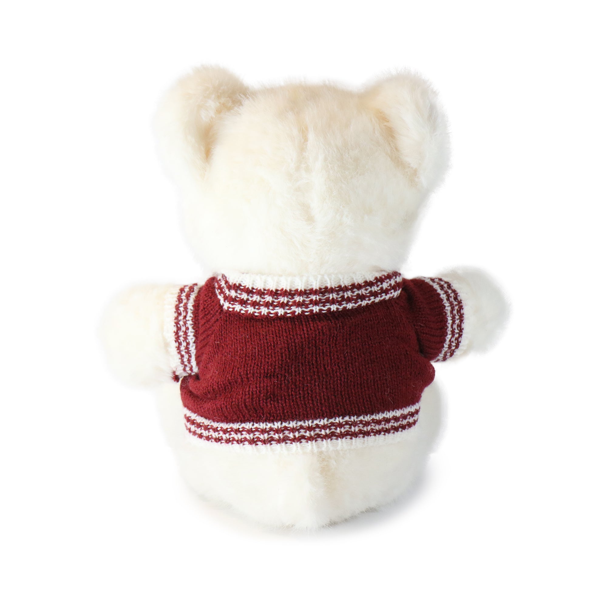 Image of 12-inch Brown Polo Bear wearing Sweater with Golden Tag