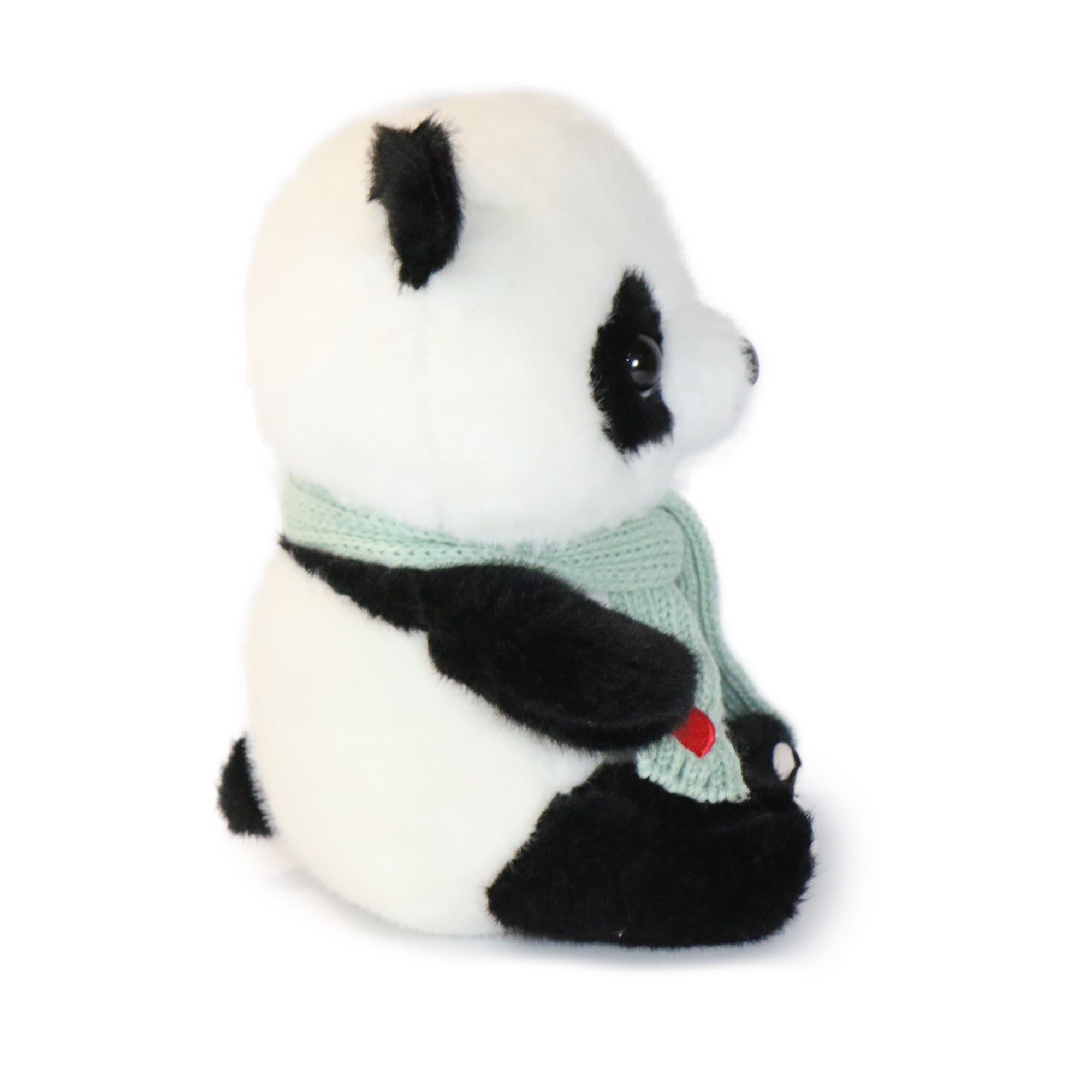 Image of 10-Inch Black and White Blush Panda with Gray Scarf