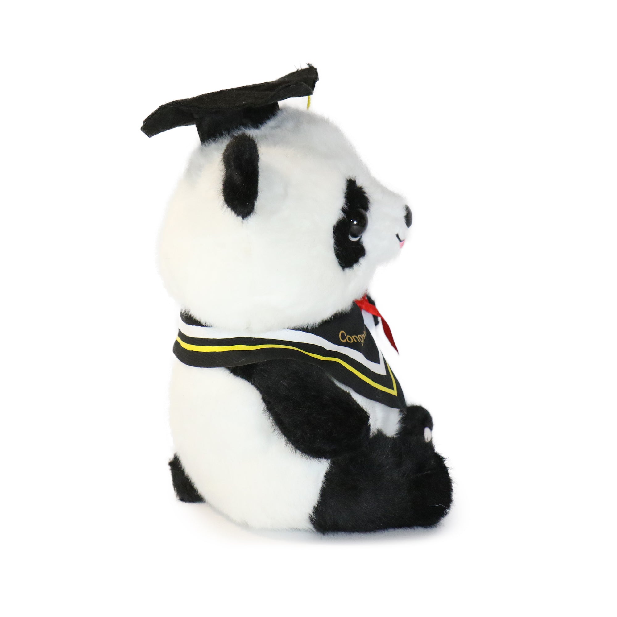 10-Inch Black and White Ollie Panda with Congratulations sash