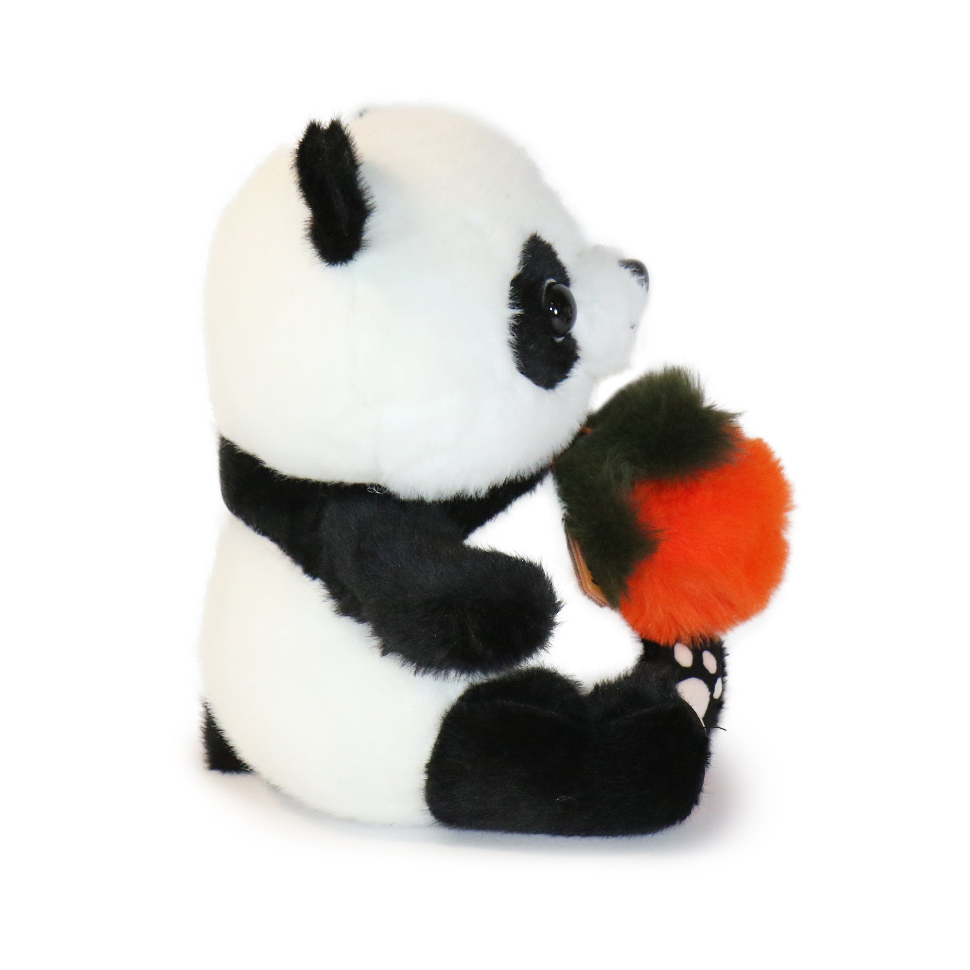 10-Inch Black and White Perry Panda with Carrot