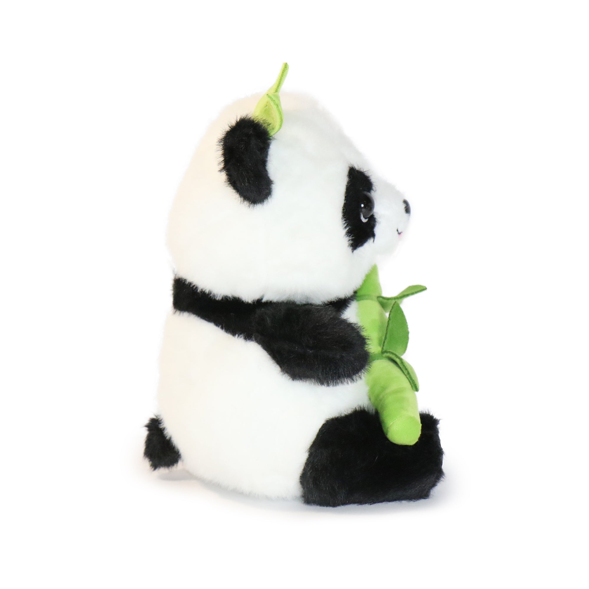 Image of 10-Inch Black & White Sprig Panda with Bamboo