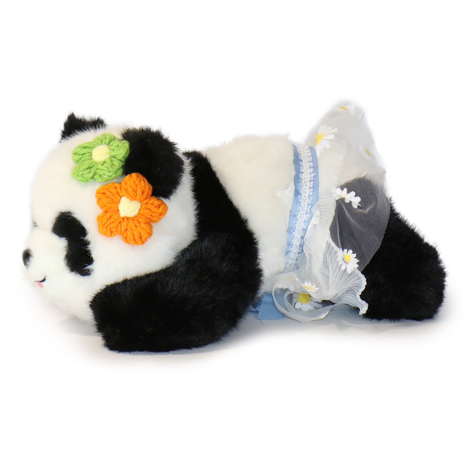 Image of 10-Inch Black and White Sunny Panda(Lying) with Shorts