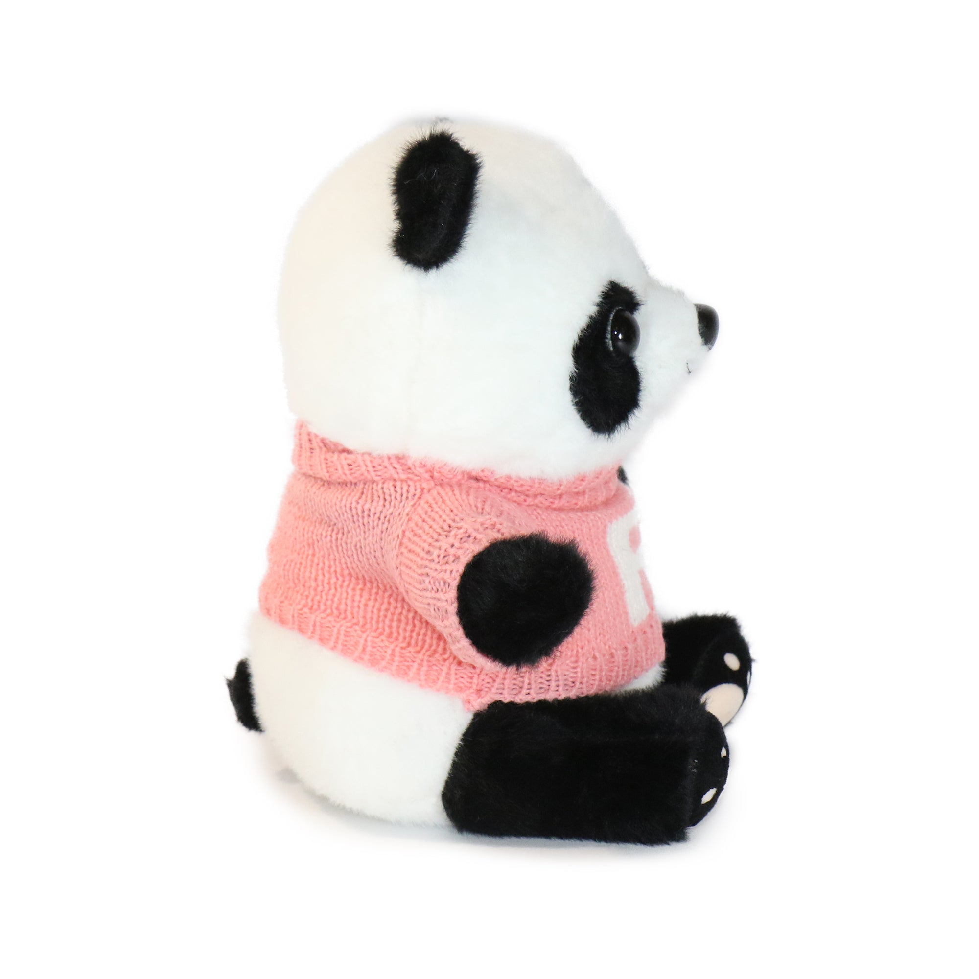 10-Inch Black & White Rumi Panda with Blue Sweater