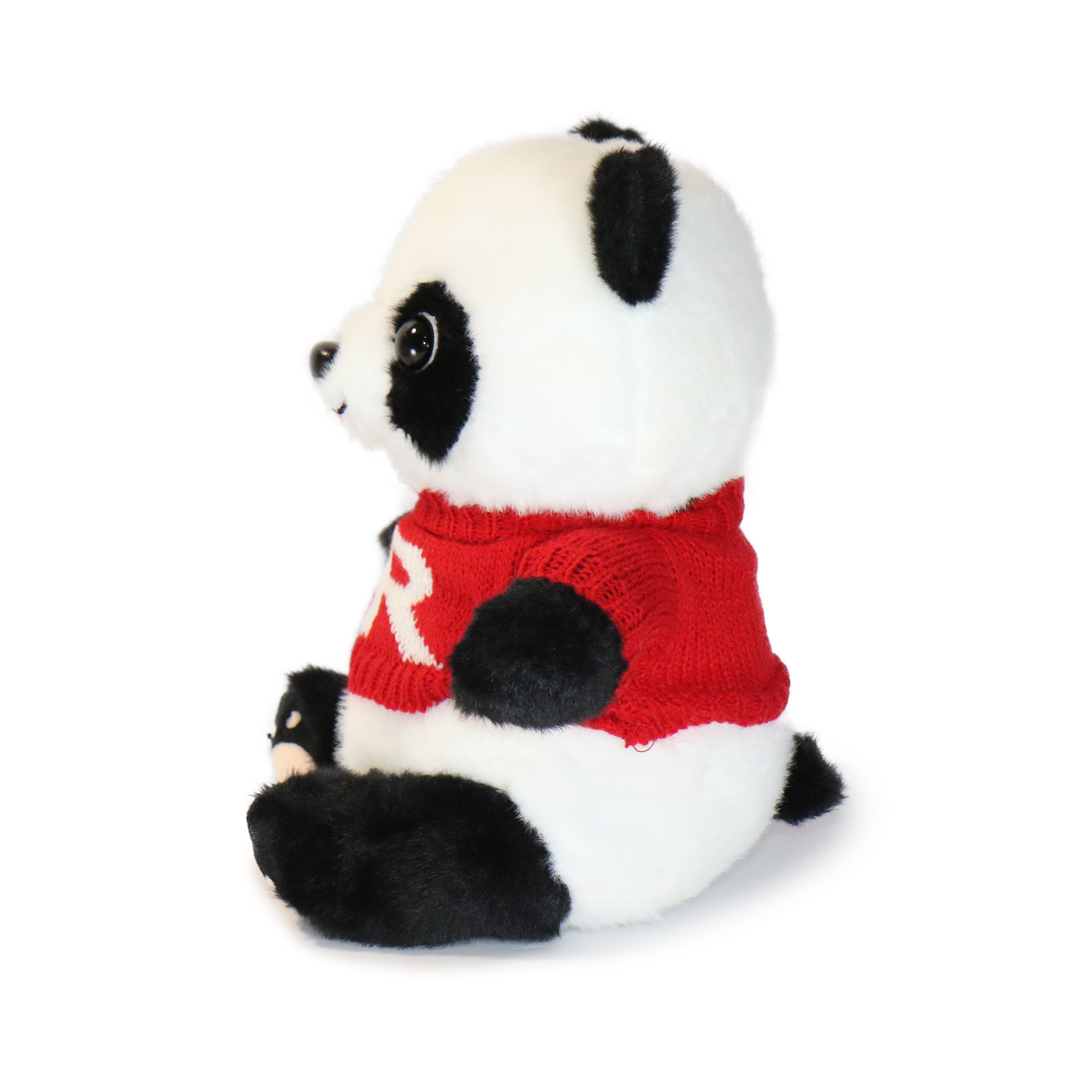 10-Inch Black & White Rumi Panda with Blue Sweater