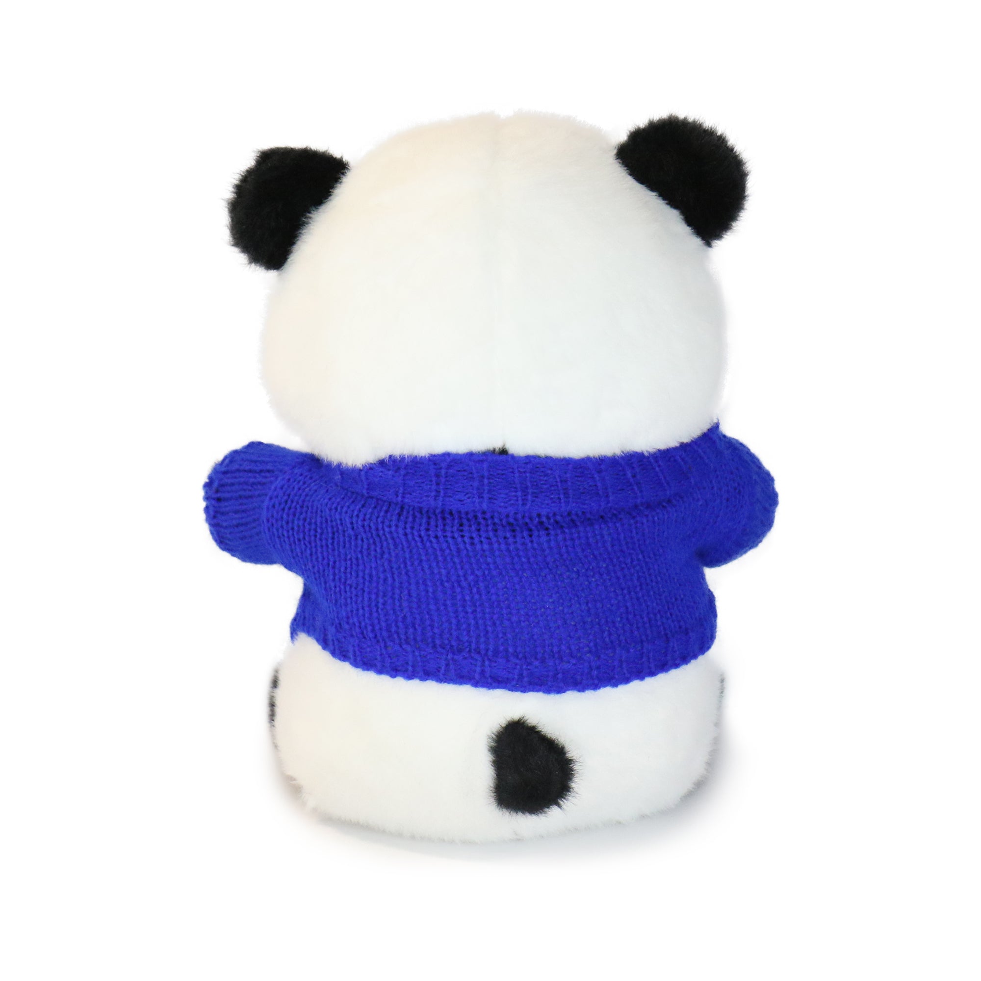 10-Inch Black & White Rumi Panda with Blue Sweater