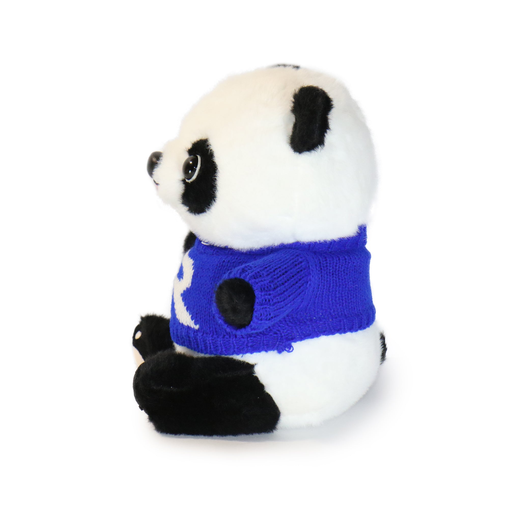 Image of 10-Inch Black & White Rumi Panda with Blue Sweater