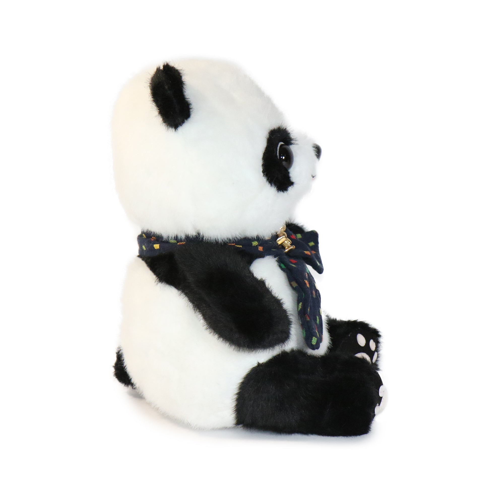 10-Inch Black and White Beau Panda with colorful Bow Tie