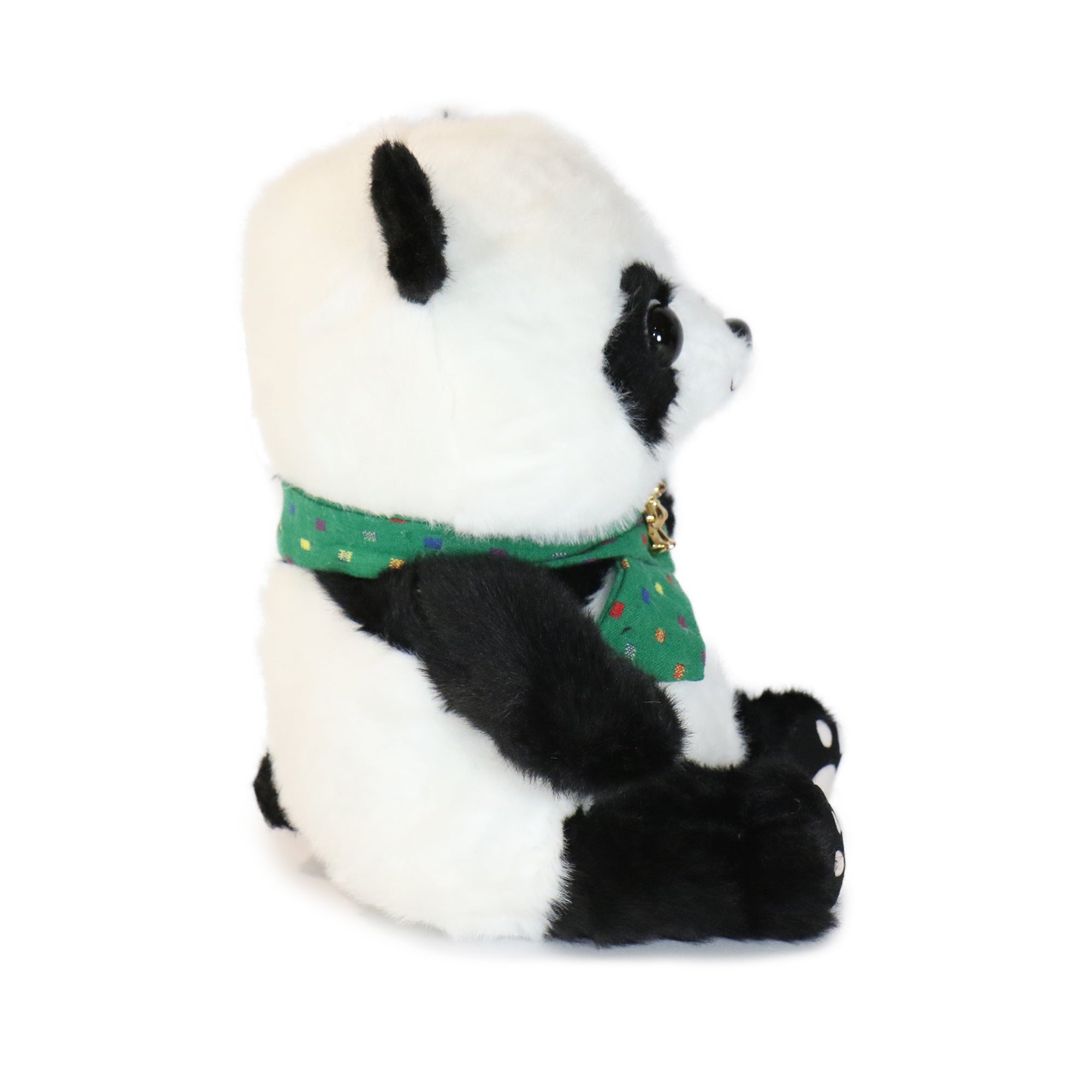 Image of 10-Inch Black and White Beau Panda with colorful Bow Tie