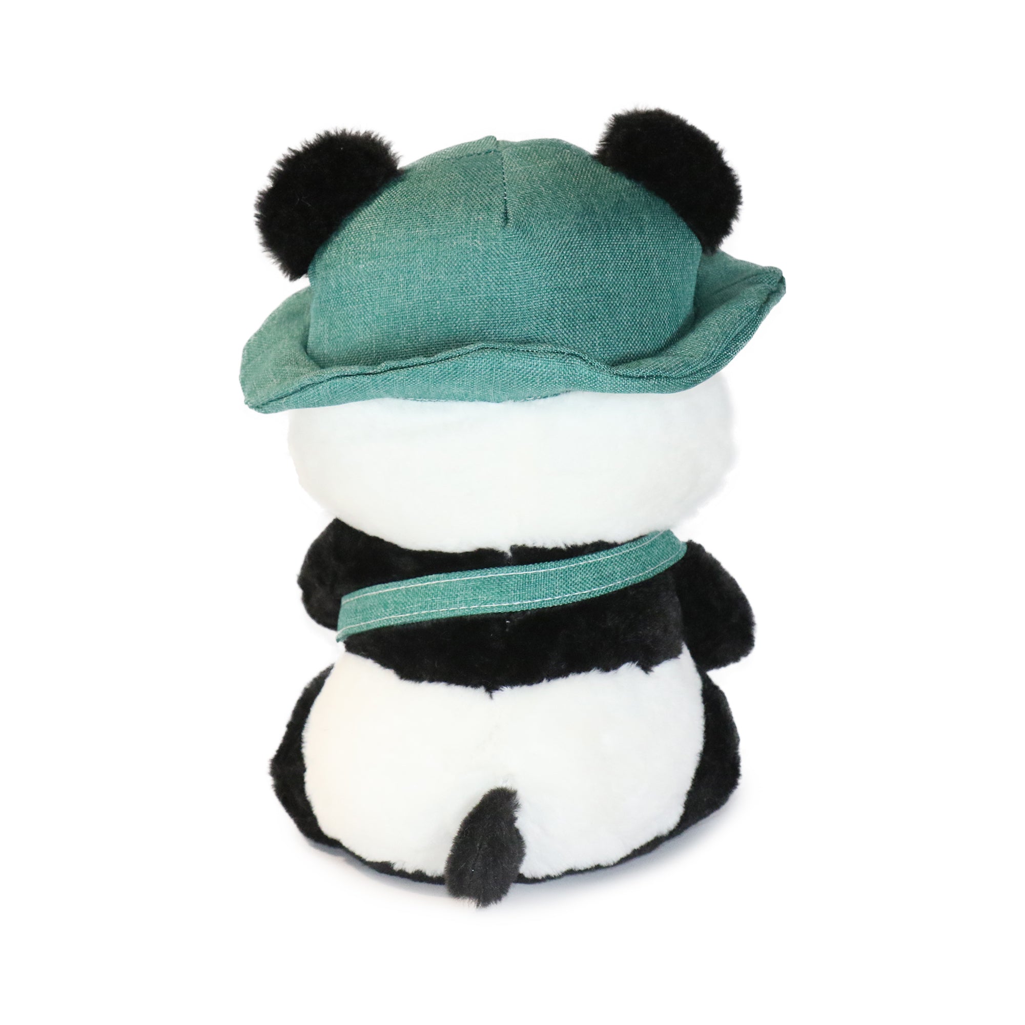 10-Inch Black and White Daisy Panda with Green Hat