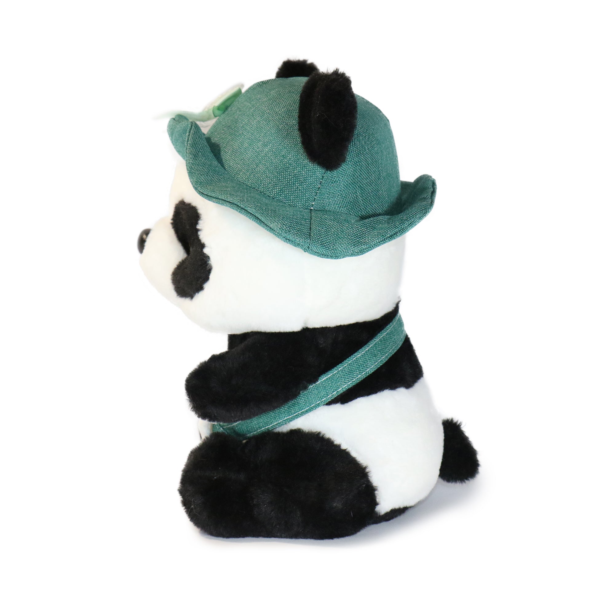 Image of 10-Inch Black and White Daisy Panda with Green Hat