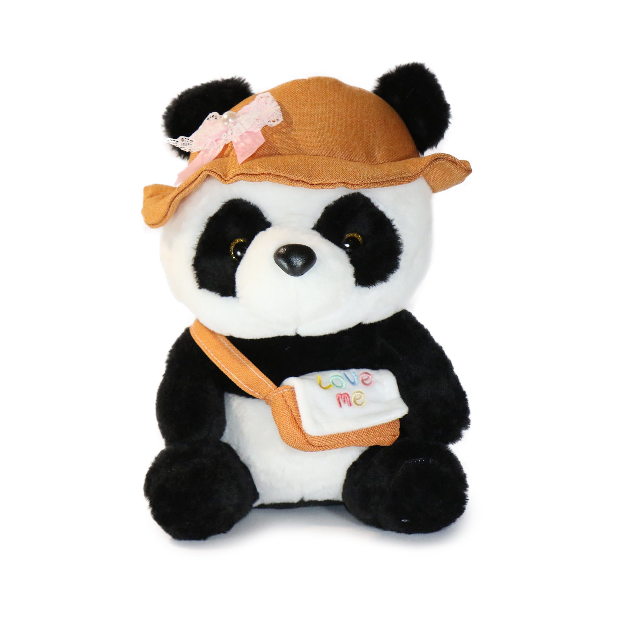 Image of 10-Inch Black and White Daisy Panda with Green Hat