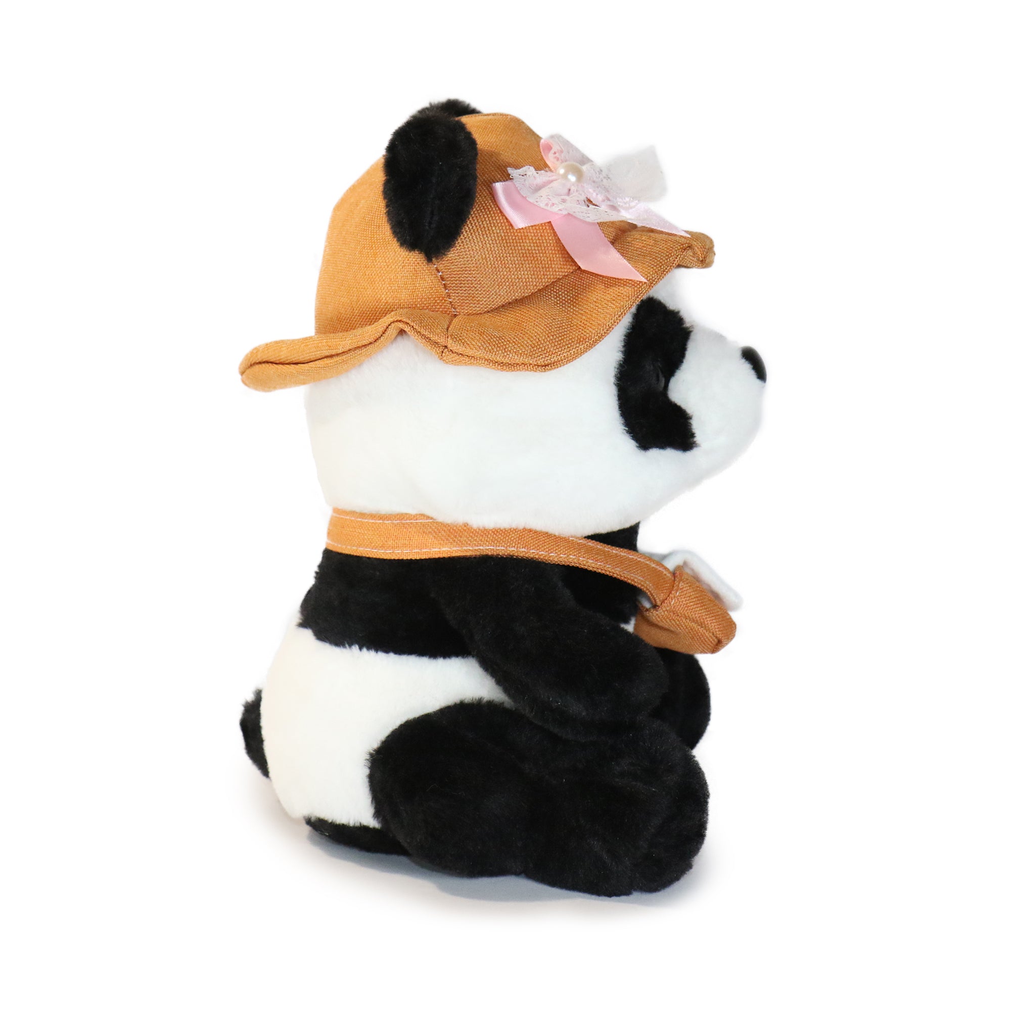 10-Inch Black and White Daisy Panda with Green Hat