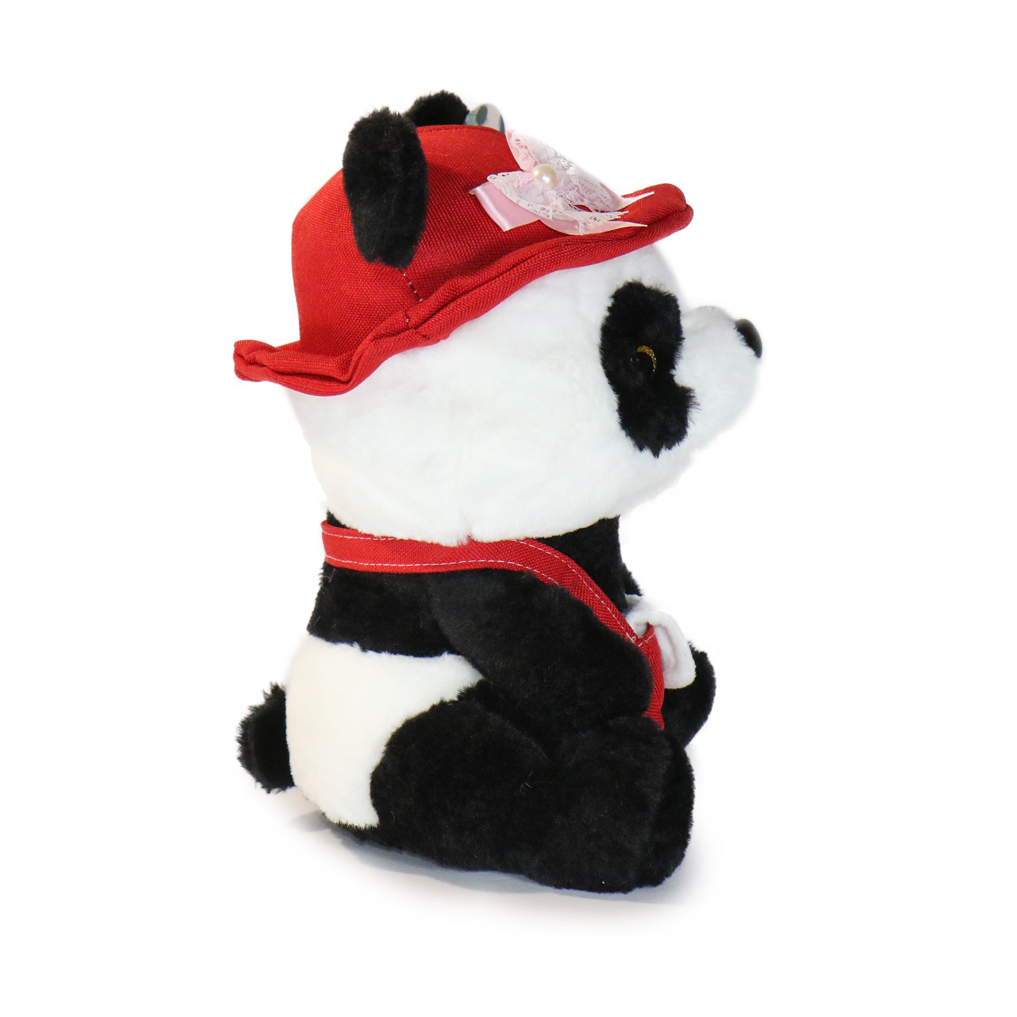 10-Inch Black and White Daisy Panda with Green Hat