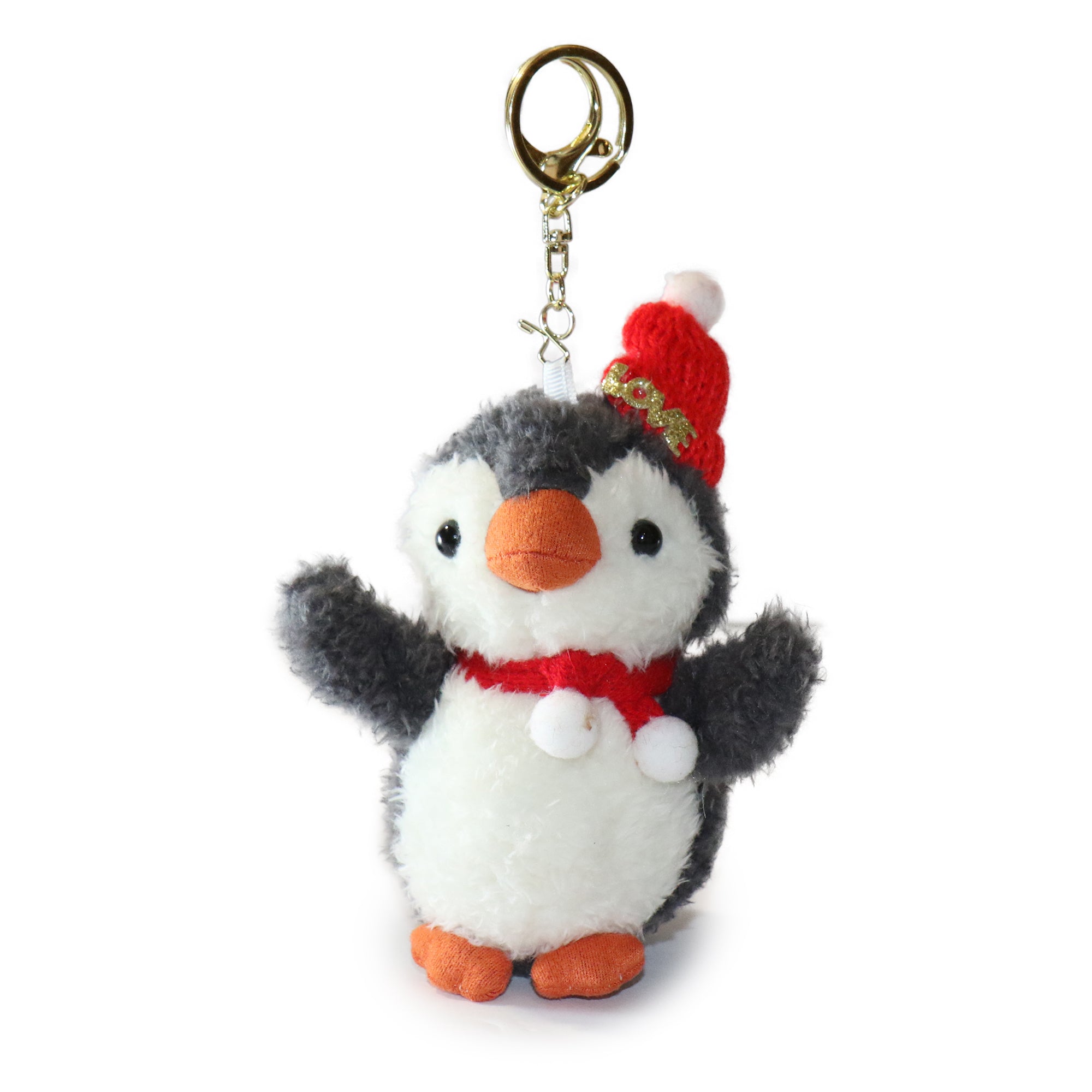 Image of 4-inch Fritter Penguin white Black Bow and Heart Charm