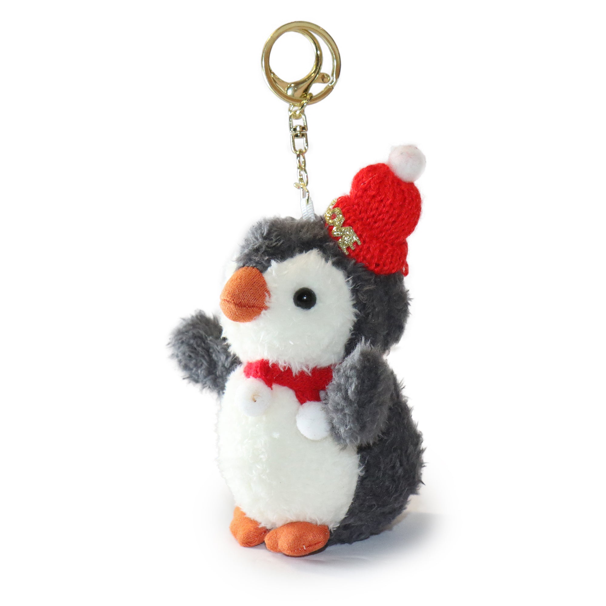 Image of 4-inch Fritter Penguin white Black Bow and Heart Charm