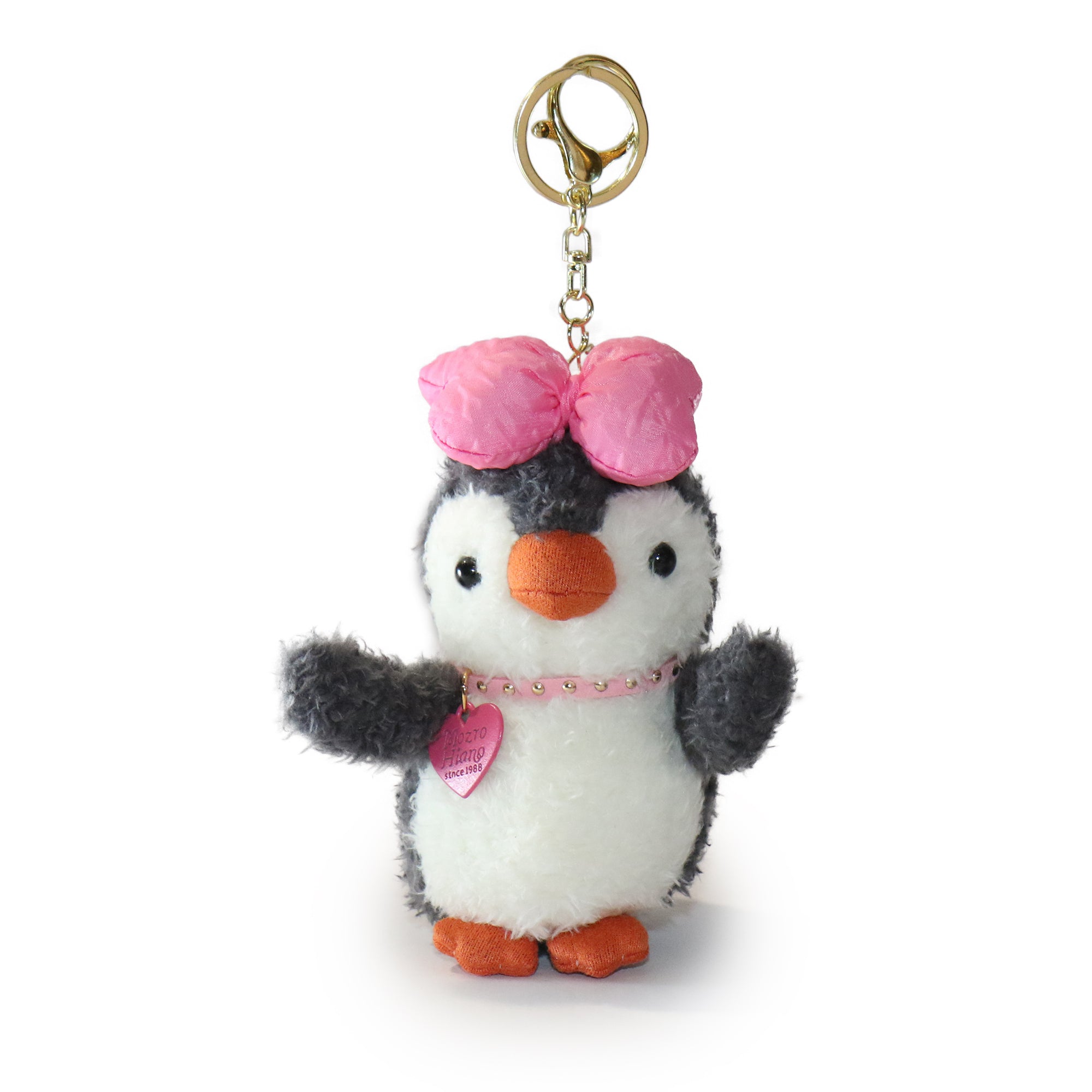 Image of 4-inch Fritter Penguin white Black Bow and Heart Charm