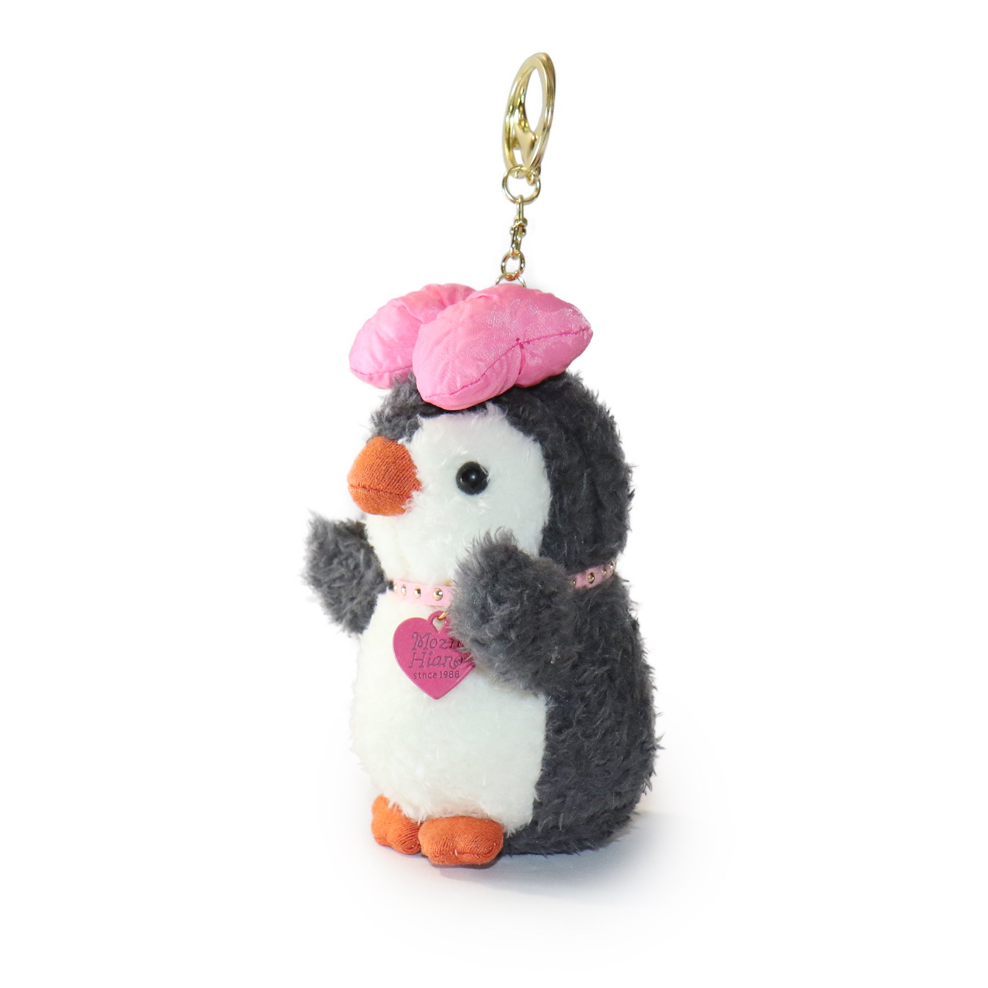 Image of 4-inch Fritter Penguin white Black Bow and Heart Charm