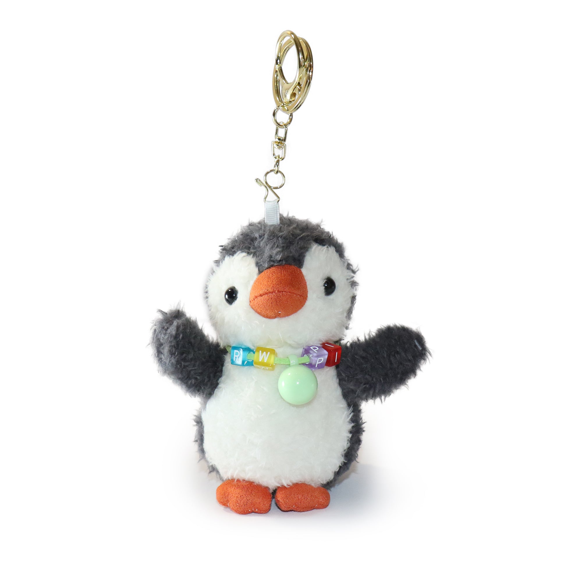 Image of 4-inch Fritter Penguin white Black Bow and Heart Charm