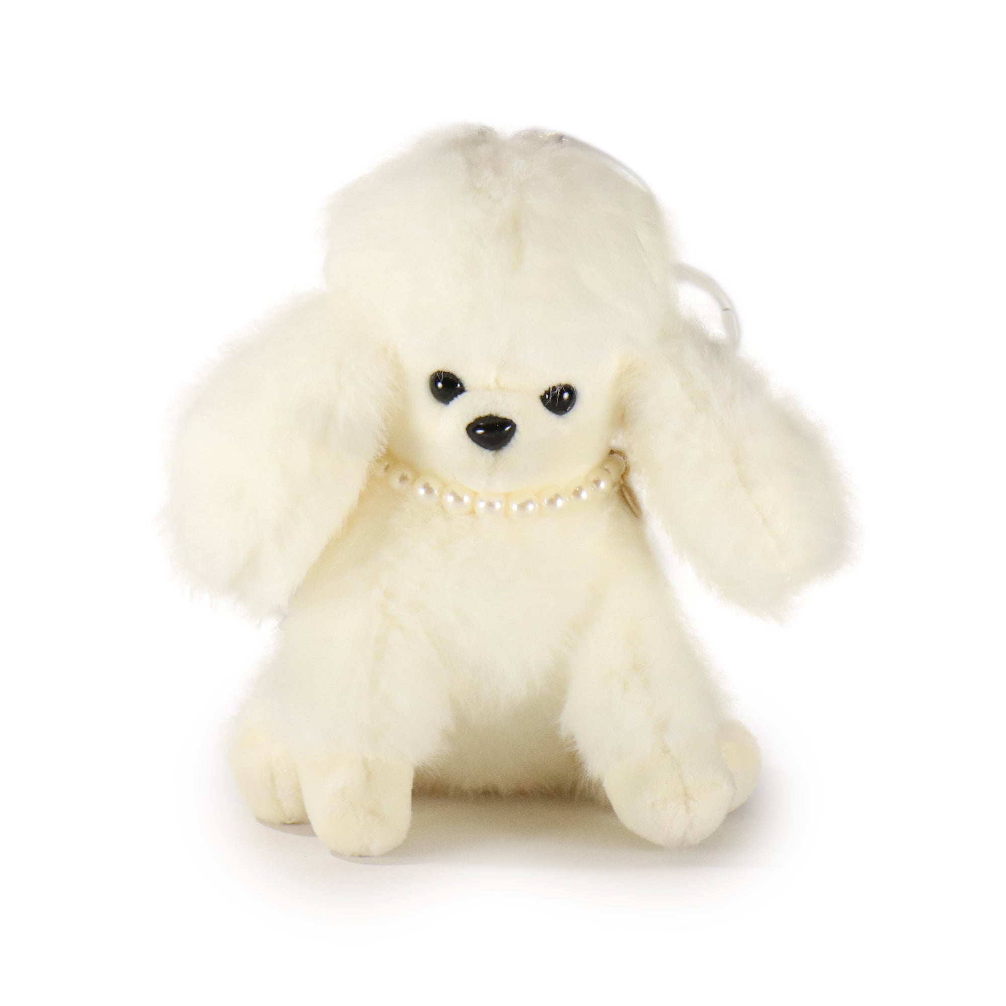 5-Inch Cream Color Chérie Poodle with Pearl Necklace